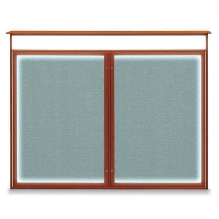 United Visual Products Double Door Enclosed Indoor Letterboard UV1126-GOLD-GREYVL